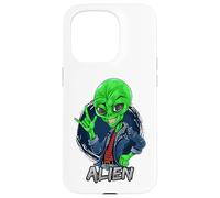Carcasa para iPhone 15 Pro Alien Rockstar Funny Martian Outer Space Sci Fi Invasión