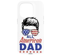 Carcasa para iPhone 15 Pro All American Dad Sunglasses USA Flag 4th of July