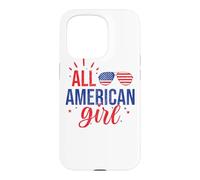 Carcasa para iPhone 15 Pro All American Girl 4th of July Girls Kids Sunglasses Family