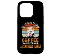 Carcasa para iPhone 15 Pro All I Want Is To Drink Coffee Pet My Jack Russell Terrier