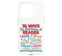 Carcasa para iPhone 15 Pro Amante de los Libros 10 Maneras de Convertirse en un Lector Cita