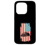Carcasa para iPhone 15 Pro American Flag Trucker Semi Remolque 18 Wheeler Truck Driver
