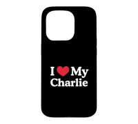 Carcasa para iPhone 15 Pro Amo mi corazón de Charlie Charlie Amo a Charlie
