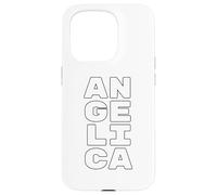 Carcasa para iPhone 15 Pro Angelica Personalized Retro Girls Custom Angelica Name