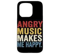 Carcasa para iPhone 15 Pro Angry Music Makes Me Happy Rock Music Lover Guitarra Retro