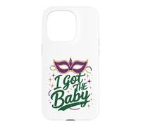 Carcasa para iPhone 15 Pro Anuncio de Embarazo I Got The Baby Revelar Mardi Gras