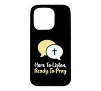 Carcasa para iPhone 15 Pro Aquí para Escuchar Listo para Orar Consejero Cristiano