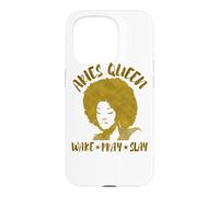 Carcasa para iPhone 15 Pro Aries Queen Wake Pray Slay Regalo del Zodíaco para Mujeres