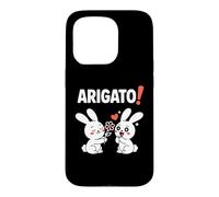 Carcasa para iPhone 15 Pro Arigato! Funny Chibi Anime Bunny Kawaii Manga Comedia
