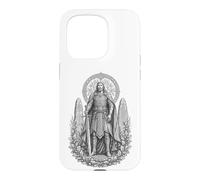 Carcasa para iPhone 15 Pro Arte de Nuada Celtic Silver Hand Warrior King Line