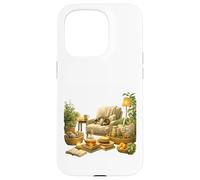 Carcasa para iPhone 15 Pro Arte de retiro de Gatos en casa Verde Acogedor