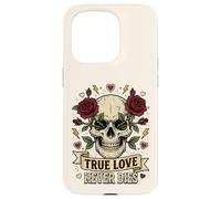 Carcasa para iPhone 15 Pro Arte gótico del Tatuaje de Las Rosas del Amor Verdadero Nunca morirá