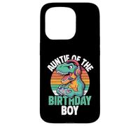 Carcasa para iPhone 15 Pro Auntie of The Birthday Boy Gaming T-Rex Cumpleaños a Juego
