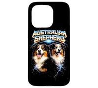 Carcasa para iPhone 15 Pro Australian Shepherd Heavy Metal Rock Dog Angry Music Band
