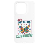 Carcasa para iPhone 15 Pro Autism It's Ok To Be Different Butterfly Puzzle Kid Teacher