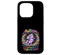 Carcasa para iPhone 15 Pro Autismo Unicornio Bailando a una Conciencia de Ritmo Diferente