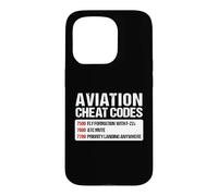 Carcasa para iPhone 15 Pro Aviation Cheat Codes Divertido Piloto Avion Transpondedor
