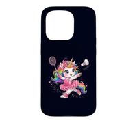 Carcasa para iPhone 15 Pro Bádminton Unicornio Arco Iris Kawaii Girls Shuttle