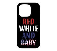 Carcasa para iPhone 15 Pro Bandera Americana Bebé Rojo Blanco Azul Embarazo Mamá