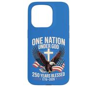 Carcasa para iPhone 15 Pro Bandera de águila One Nation Under God 250 Years Blessed 1776-2026