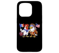 Carcasa para iPhone 15 Pro Bandera de Francia y Estados Unidos Raíces