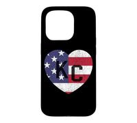 Carcasa para iPhone 15 Pro Bandera del país del Mundo de Estados Unidos KC Heart Kansas City Love Letters US
