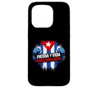 Carcasa para iPhone 15 Pro Bandera Patria Y Vida Cuba Libre