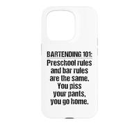 Carcasa para iPhone 15 Pro Bartender Bartending 101 - Reglas de Barra Preescolar, Color Negro
