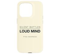 Carcasa para iPhone 15 Pro Batallas silenciosas Mente ruidosa Conciencia sobre el TEPT Salud Mental