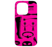 Carcasa para iPhone 15 Pro BDSM Fetiche Dominatrix Amante Rosa Caliente Negro mazmorra látigo
