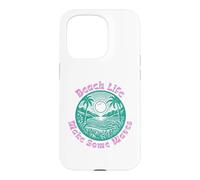Carcasa para iPhone 15 Pro Beach Life Make Some Waves Tropical Hawaiian Palmera Sol