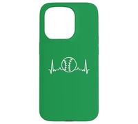 Carcasa para iPhone 15 Pro Béisbol Heartbeat Love Sports Fan