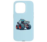 Carcasa para iPhone 15 Pro Big Wheels Police Car Vehicle Kids Boys Monster Truck