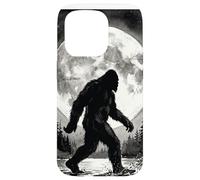 Carcasa para iPhone 15 Pro Bigfoot Silhouette Sasquatch Lago Bosque Iluminado por la Luna