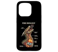 Carcasa para iPhone 15 Pro Biología del Fuego Dragón Nerd Anatomía Diagrama de Ciencias Míticas