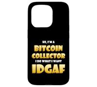 Carcasa para iPhone 15 Pro Bitcoin Collector Costume Idgaf Meme BTC Mining Gear Bitcoin