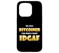 Carcasa para iPhone 15 Pro Bitcoin Idgaf Meme Cute Blockchain Costume BTC Bitcoiner