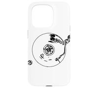 Carcasa para iPhone 15 Pro Boceto de Tocadiscos Oldschool para Disc-Jockeys