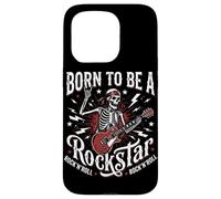 Carcasa para iPhone 15 Pro Born To Be A Rockstar Rock N Roll Rock Band Guitarrista Punk