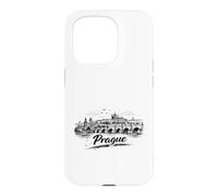 Carcasa para iPhone 15 Pro Bosquejo de Paisaje Urbano del Puente de Carlos de Pr