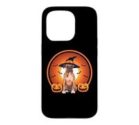 Carcasa para iPhone 15 Pro Boxer - Sombrero de Bruja Divertido para Amantes de los Perros de Halloween