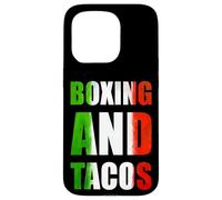 Carcasa para iPhone 15 Pro Boxing and Tacos Latinx The Mexican Style Boxing México