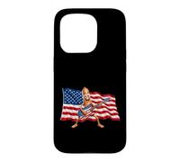 Carcasa para iPhone 15 Pro Brainrot 4th July US Flag America Tung Sahur Electric Guitar