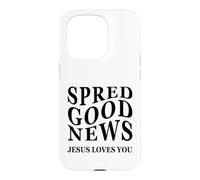 Carcasa para iPhone 15 Pro Buenas Noticias Jesus Loves You Inspiring Christian Back Print