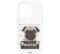 Carcasa para iPhone 15 Pro Busted Pug Mugshot Funny Dog Humor