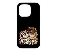 Carcasa para iPhone 15 Pro Café y Milagros Café Español Fe Cita Positiva