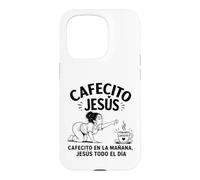 Carcasa para iPhone 15 Pro Cafecito en la Mañana Jesús Todo el Día Latina