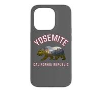 Carcasa para iPhone 15 Pro California Republic Bear Yosemite Valley National Park Flag