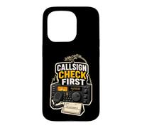 Carcasa para iPhone 15 Pro CALLSIGN Check First Radioaficionado Estación Micrófono