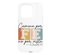 Carcasa para iPhone 15 Pro Camina por Fe Christian Español Fe Escritura Biblia Versículo